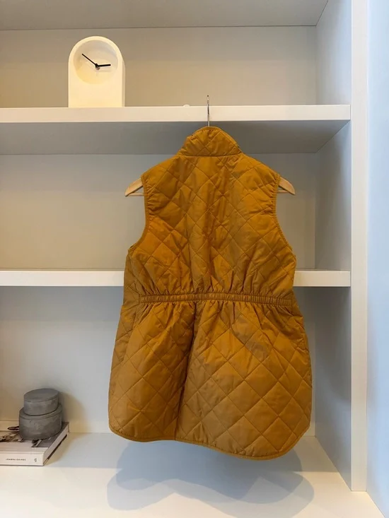 Maternity Quilted Sleeveless Puffer Vest - Mustard - Picture 2 of 2